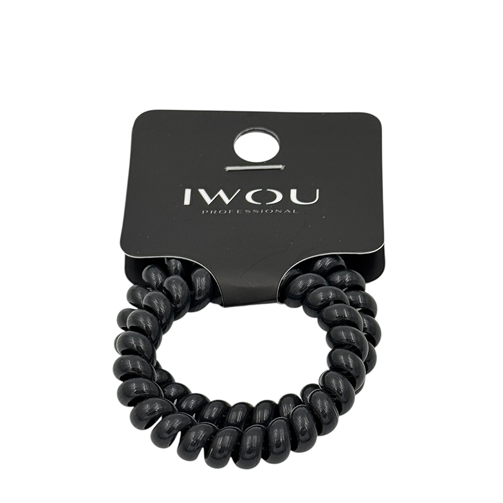 IWOU PROFESSIONAL Резинка пружинка Глянец черная 2шт, фото 1