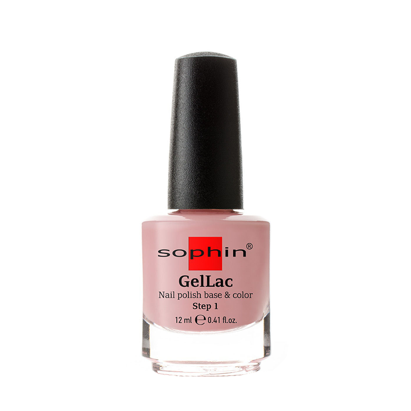 SOPHIN 0645 гель-лак для ногтей УФ 2в1 база+цвет без использования УФ лампы, светло-розовый с холодным подтоном 12 мл, фото 1