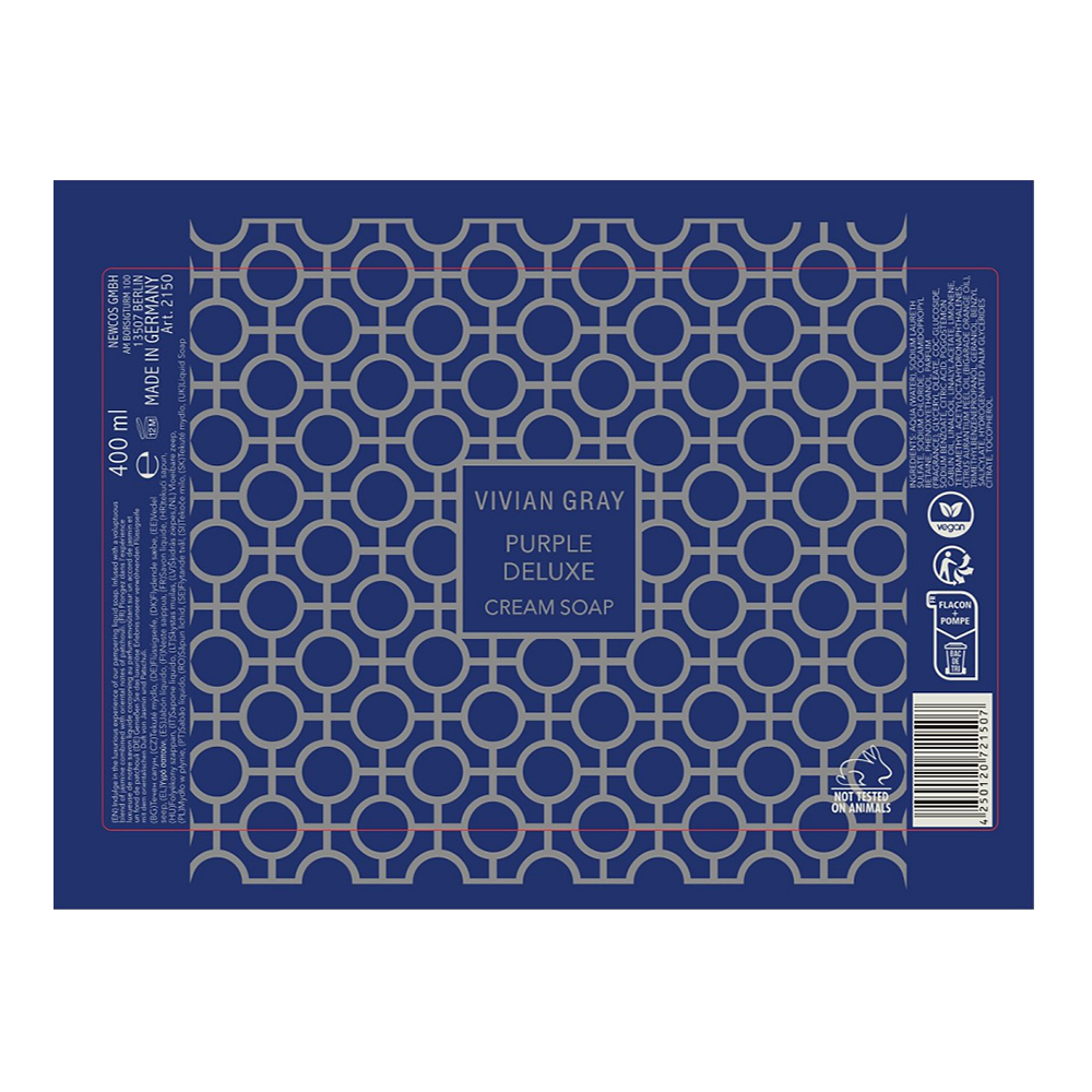 VIVIAN GRAY Крем-мыло, роскошный-фиолетовый / Vivian Gray Geometrical Cream Soap Purple Deluxe 400 мл, фото 2