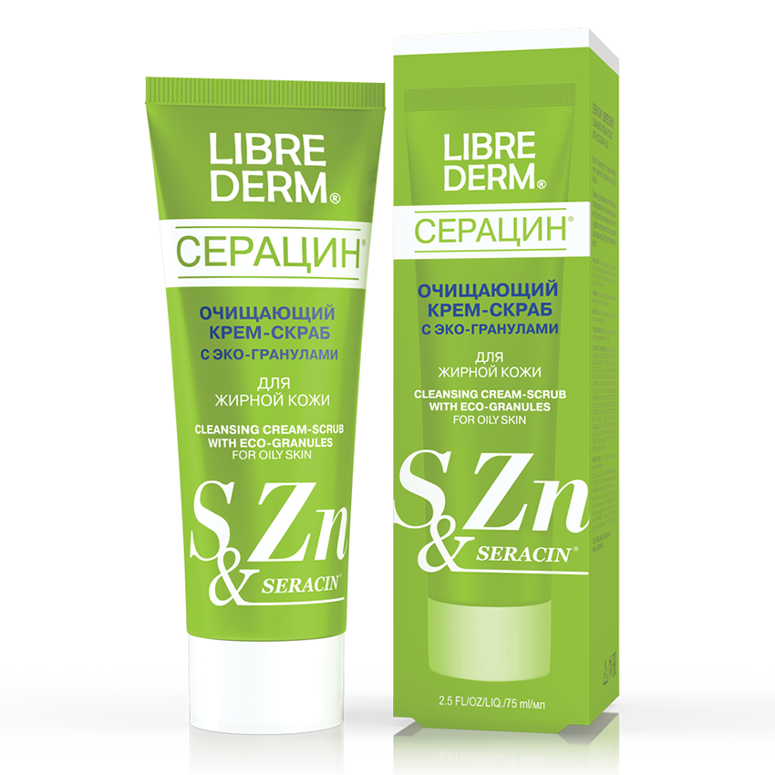 LIBREDERM Крем-скраб очищающий с эко-гранулами / SERACIN 75 мл, фото 2