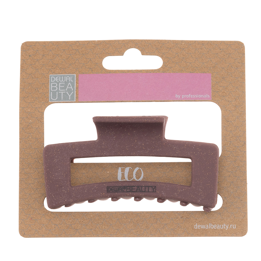 DEWAL BEAUTY Заколка-краб для волос большая, прямоугольная, коричневая 1 шт, фото 3