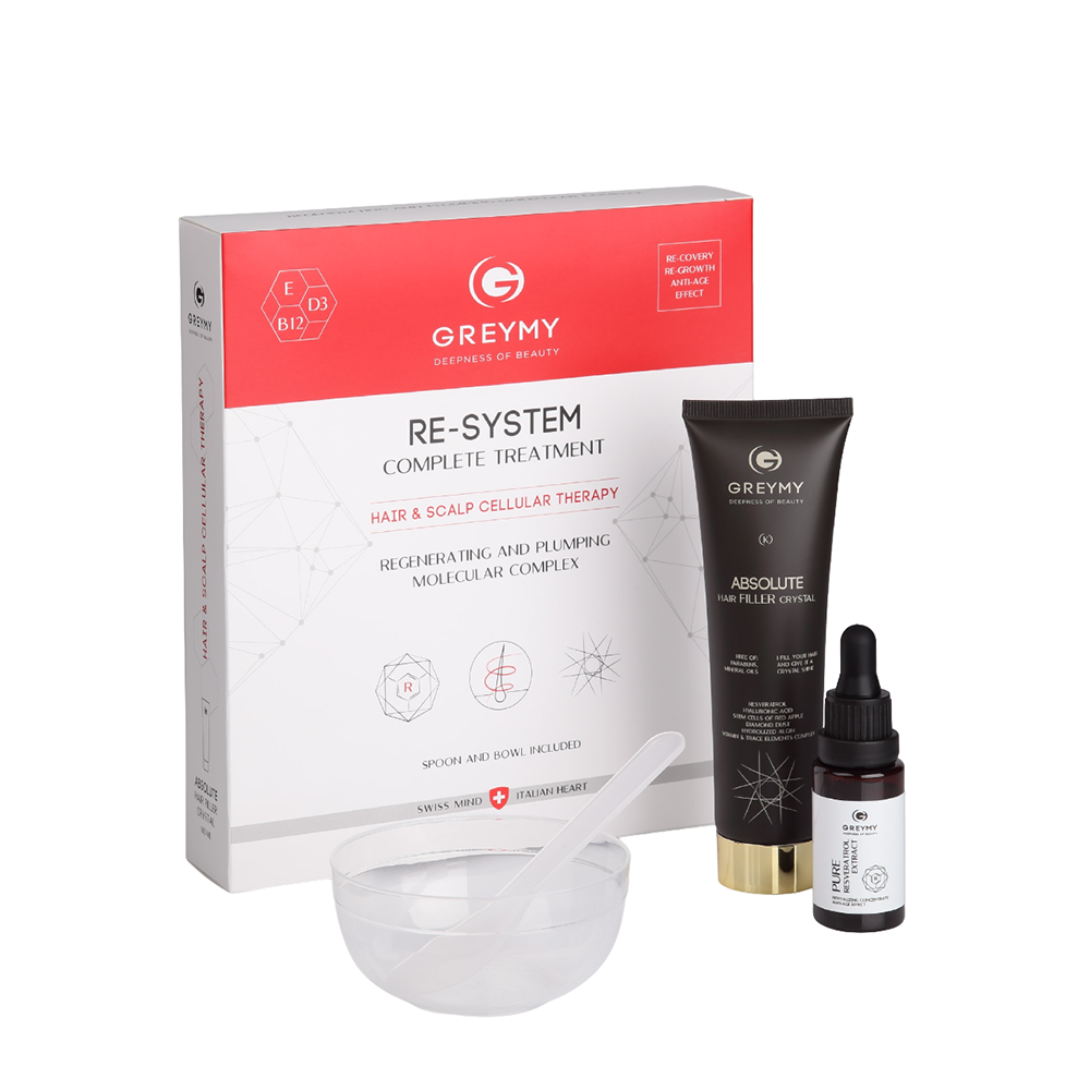 GREYMY Система комплексная для регенерации и уплотнения волос (филлер 100 мл + флюид 20 мл) RE-system complete treatment, фото 1