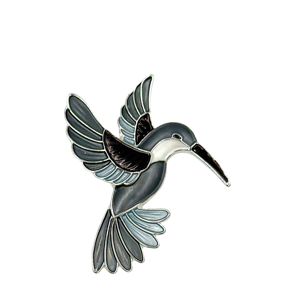 IWOU PROFESSIONAL Брошь-магнит Колибри монохром, фото 1