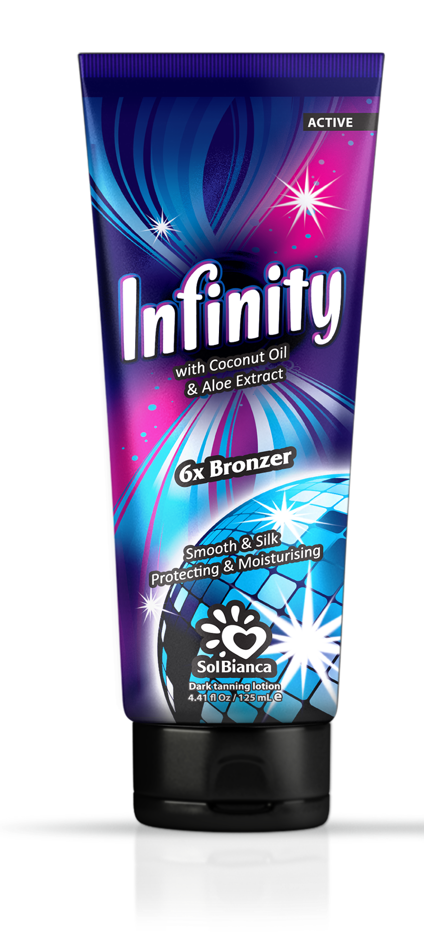 SOLBIANCA Крем с маслом кокоса, экстрактом алоэ и бронзаторами для загара в солярии / Infinity 125 мл, фото 1