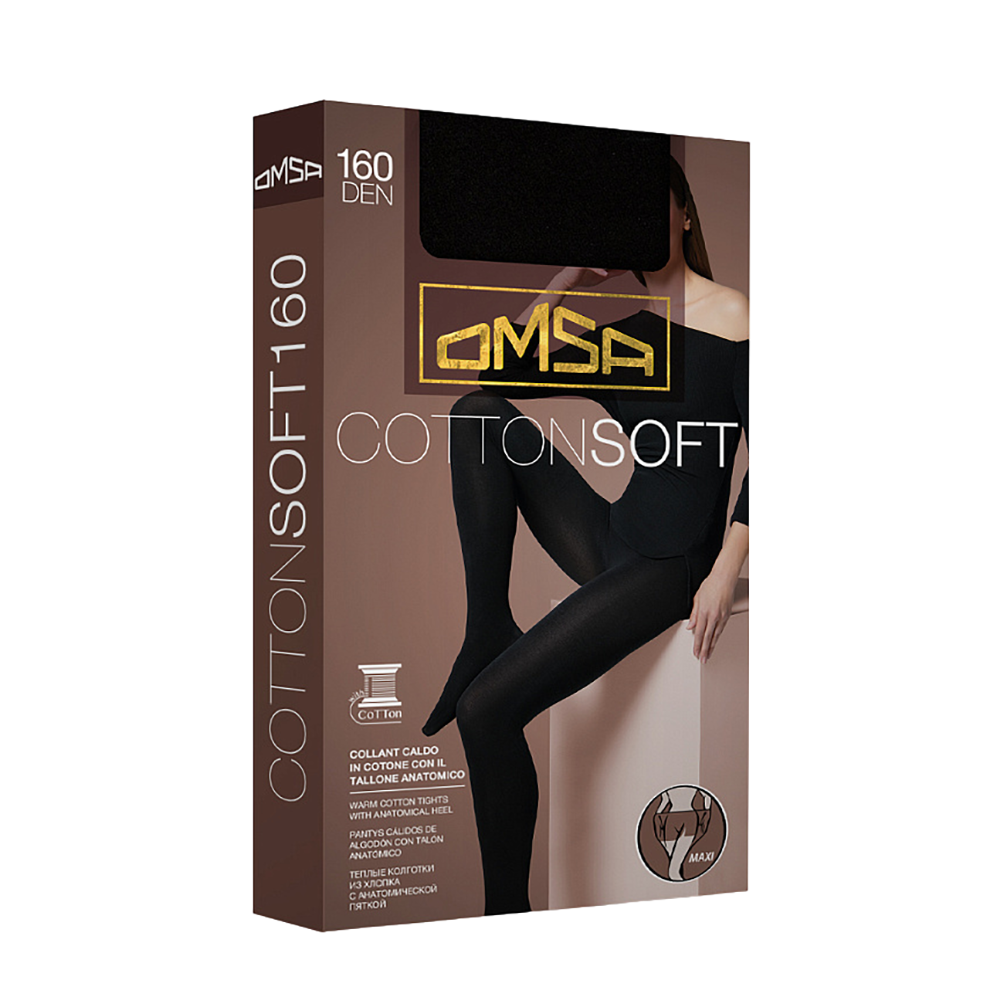 OMSA Колготки Nero 5 (XL) / Cotton Soft 160 MAXI, фото 1