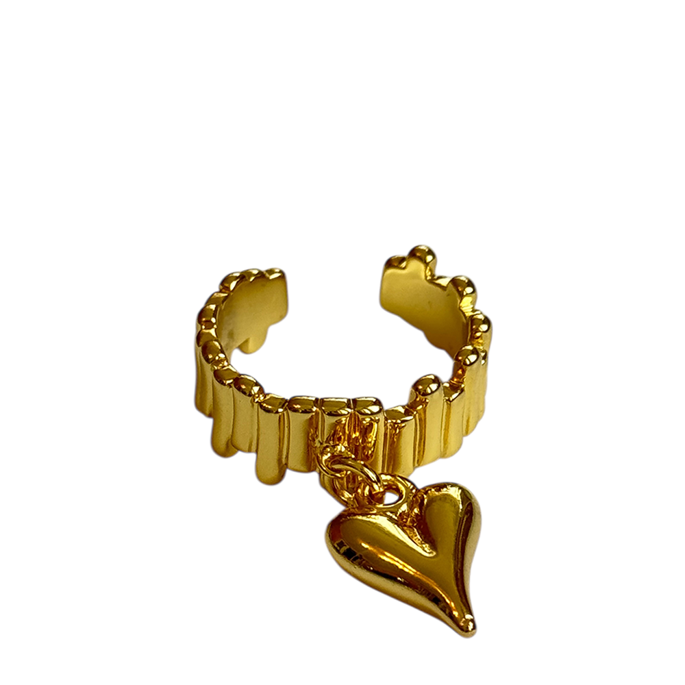 IWOU PROFESSIONAL Кольцо Индустриальный шик с сердцем золото, фото 1