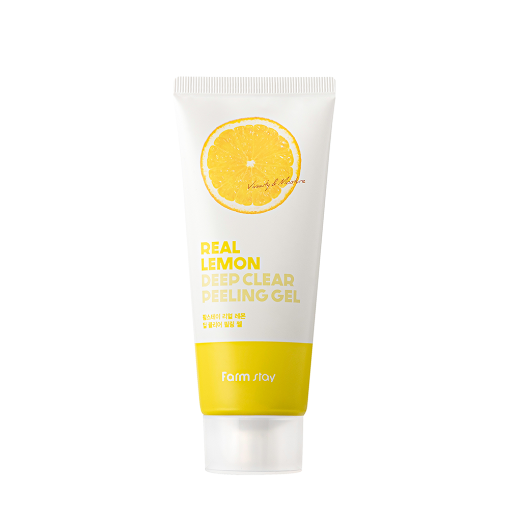 FARMSTAY Гель-скатка отшелушивающая для лица с лимоном / Real Lemon Deep Clear Peeling Gel 100 мл, фото 1