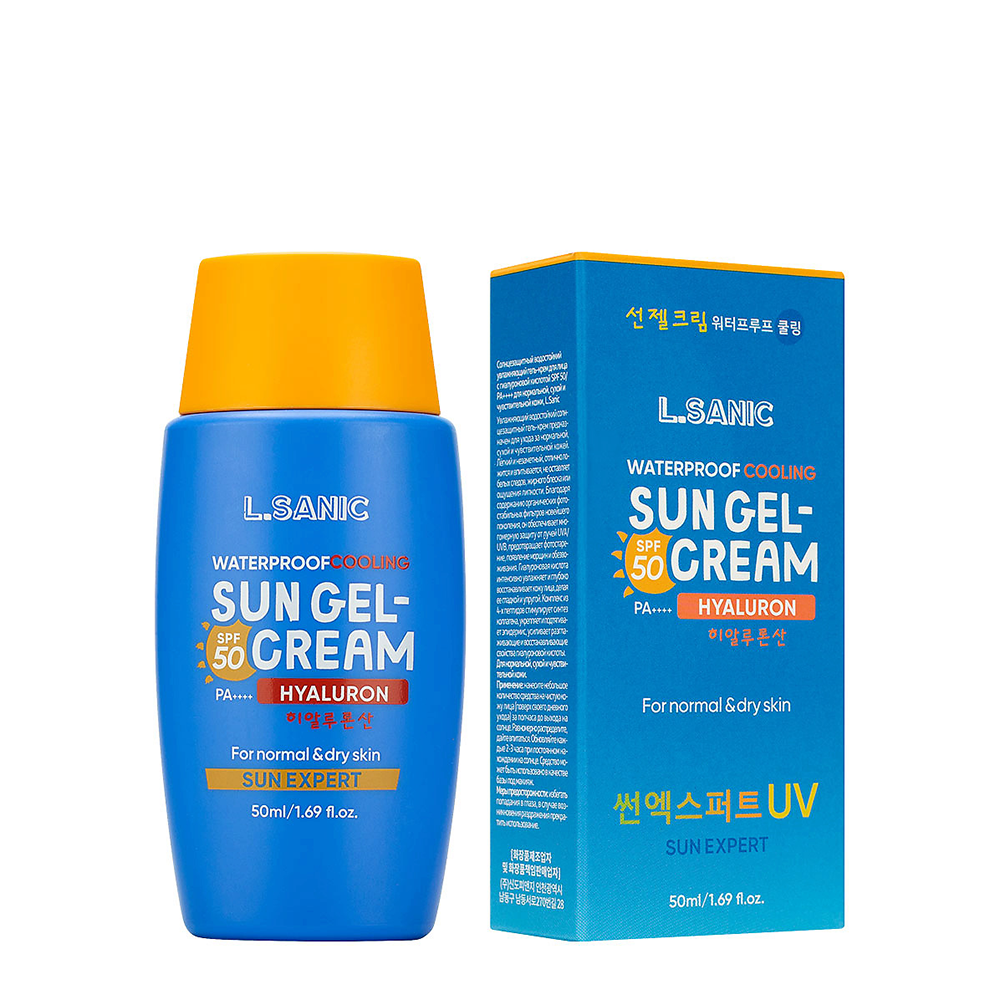 L.SANIC Крем-гель солнцезащитный увлажняющий водостойкий для лица с гиалуроновой кислотой SPF 50/PA++++ / L.Sanic 50 мл, фото 2