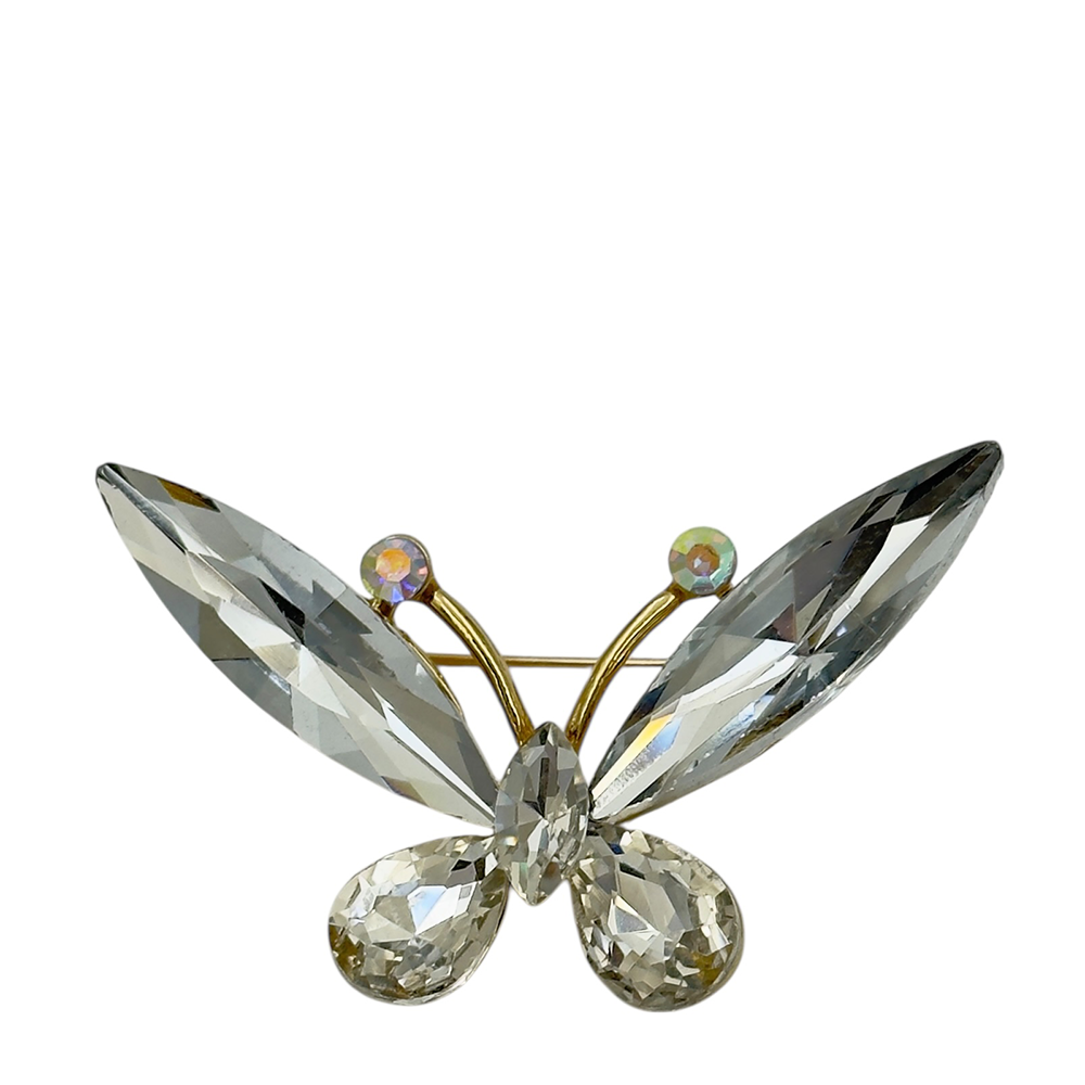 IWOU PROFESSIONAL Брошь Бабочка белый кристалл, фото 1
