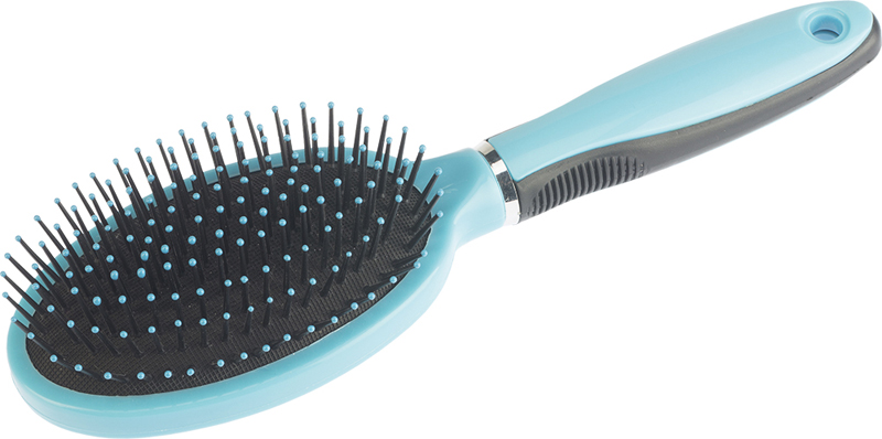DEWAL BEAUTY Щетка массажная Голубая лагуна с нейлоновым штифтом, овальная, фото 1