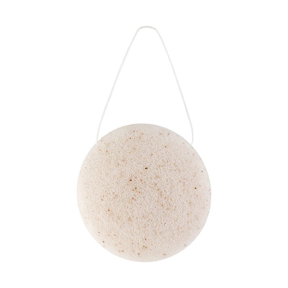 SOLOMEYA Спонж очищающий для умывания, конняку с грецким орехом / Konjac Sponge with Walnut 1 шт, фото 2