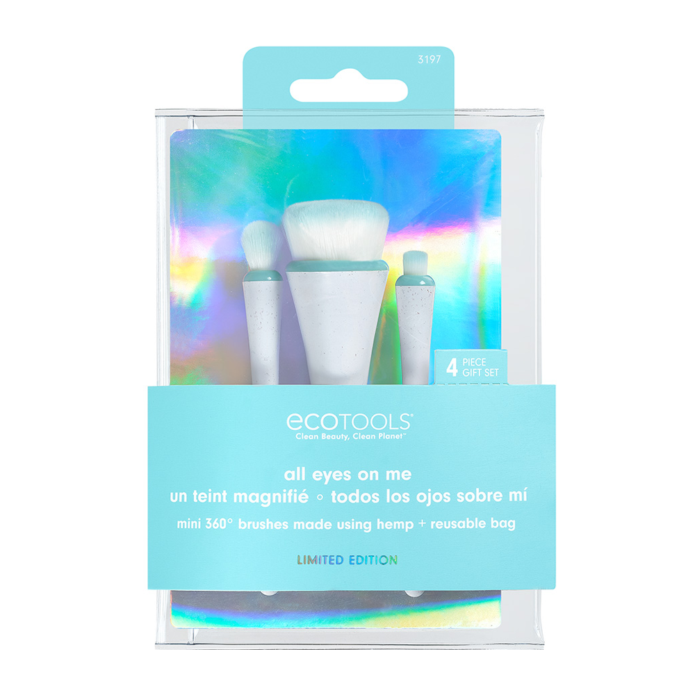 ECOTOOLS Набор мини-кистей для макияжа с косметичкой / All Eyes On Me Mini 360 Ultimate Brush Kit, фото 1