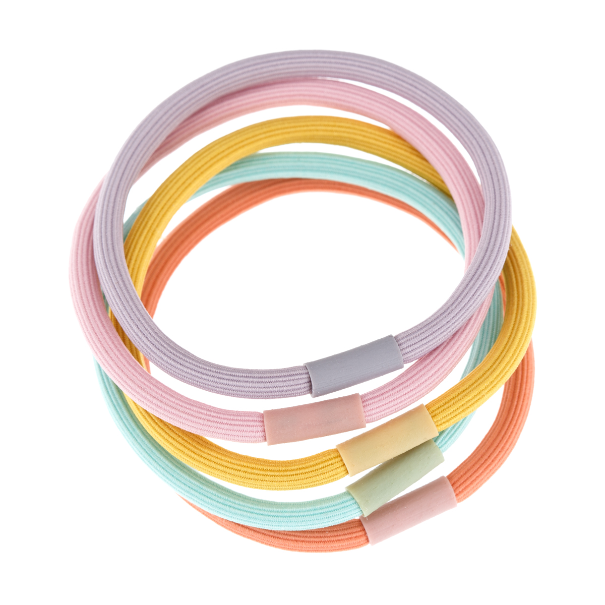 DEWAL BEAUTY Резинки для волос Акварель цветные / Dewal Beauty 5 шт, фото 1