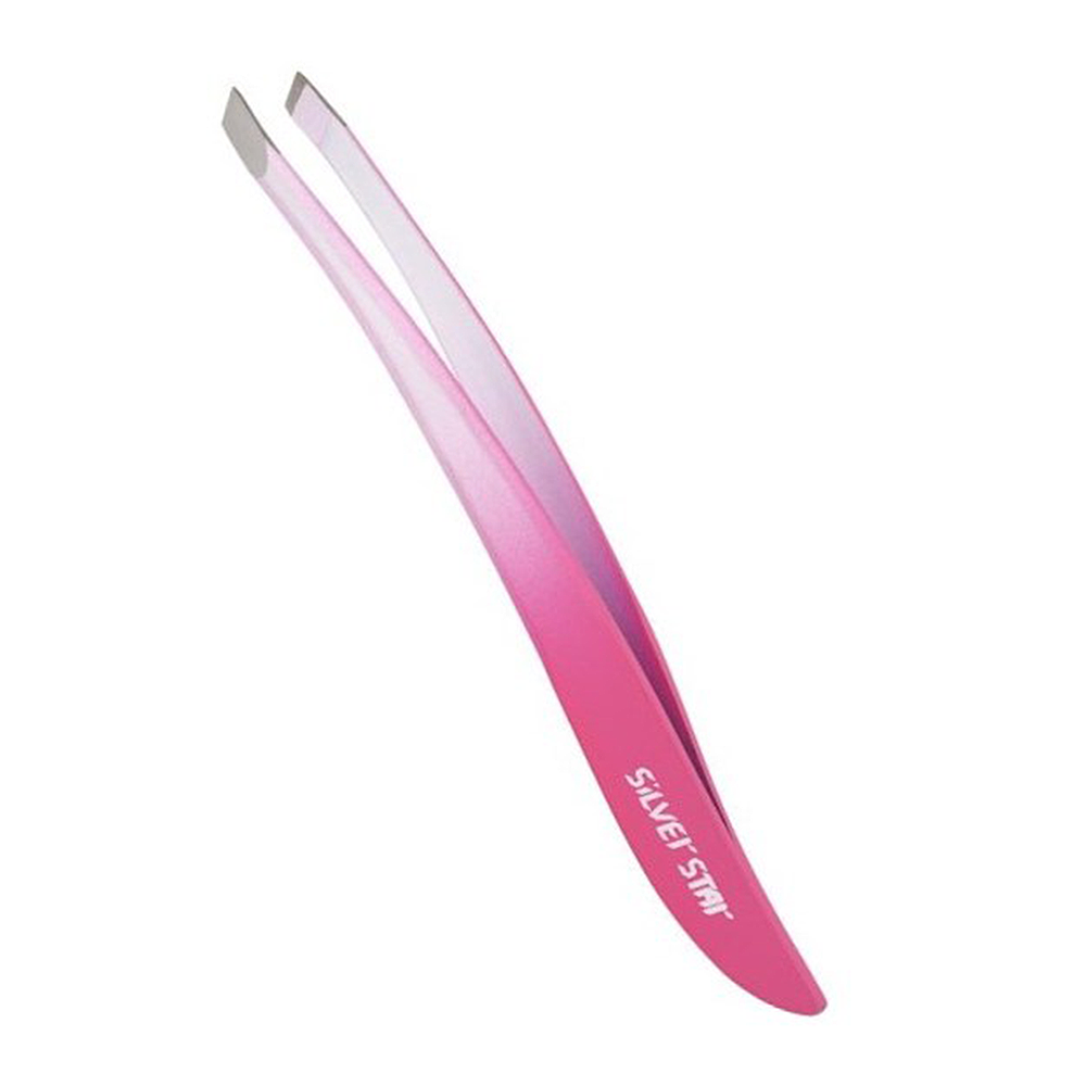 SILVER STAR Пинцет косой, покрытие софт тач, градиент розово-белый / CLASSIC, фото 1