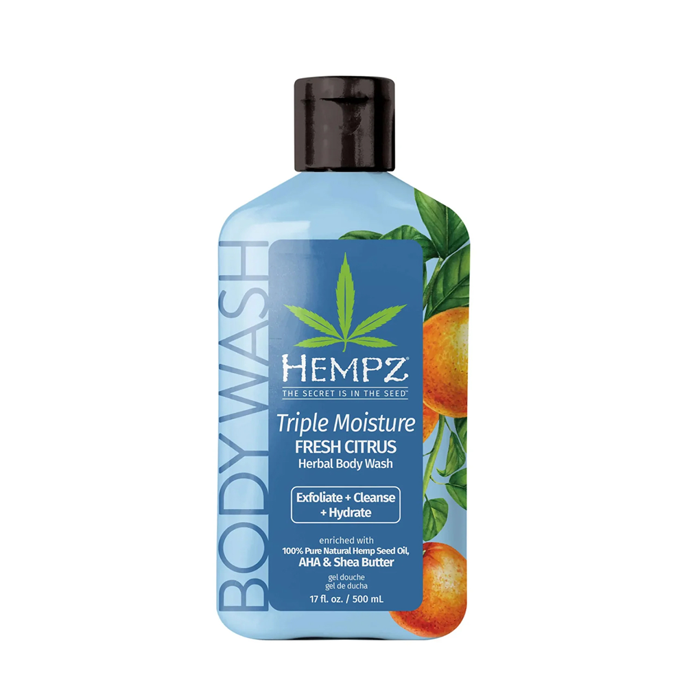 HEMPZ Гель для душа, тройное увлажнение / Hempz Triple Moisture Fresh Citrus Herbal Body Wash 500 мл, фото 1