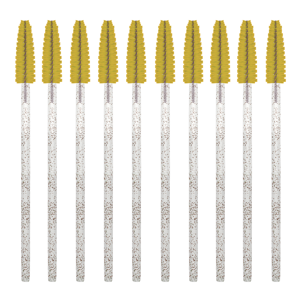 INNOVATOR COSMETICS Щеточки для ресниц и бровей одноразовые желтые с глиттером / INNOVATOR COSMETICS 10 шт, фото 1