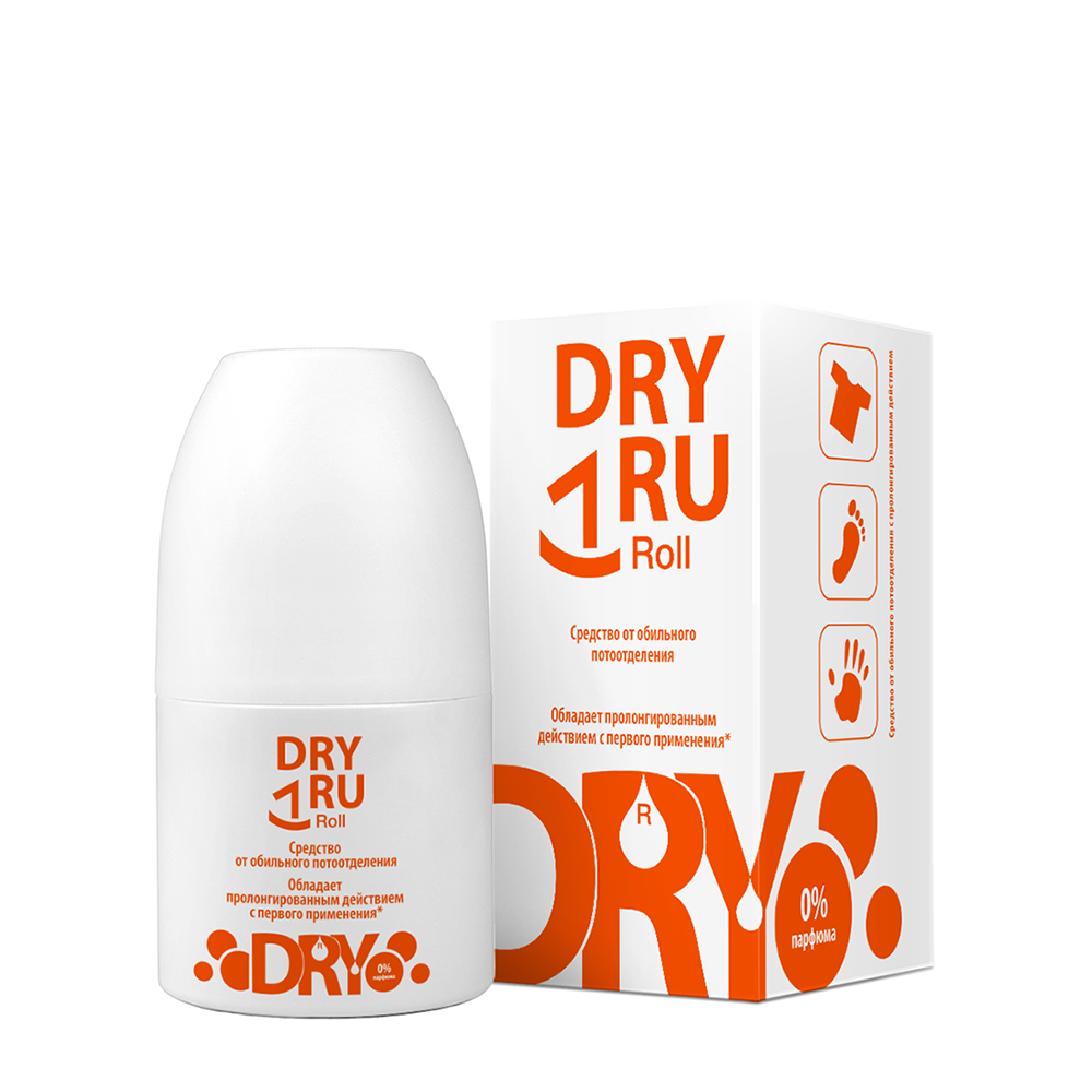 DRY RU Средство от обильного потоотделения с пролонгированным действием / Roll 50 мл, фото 2