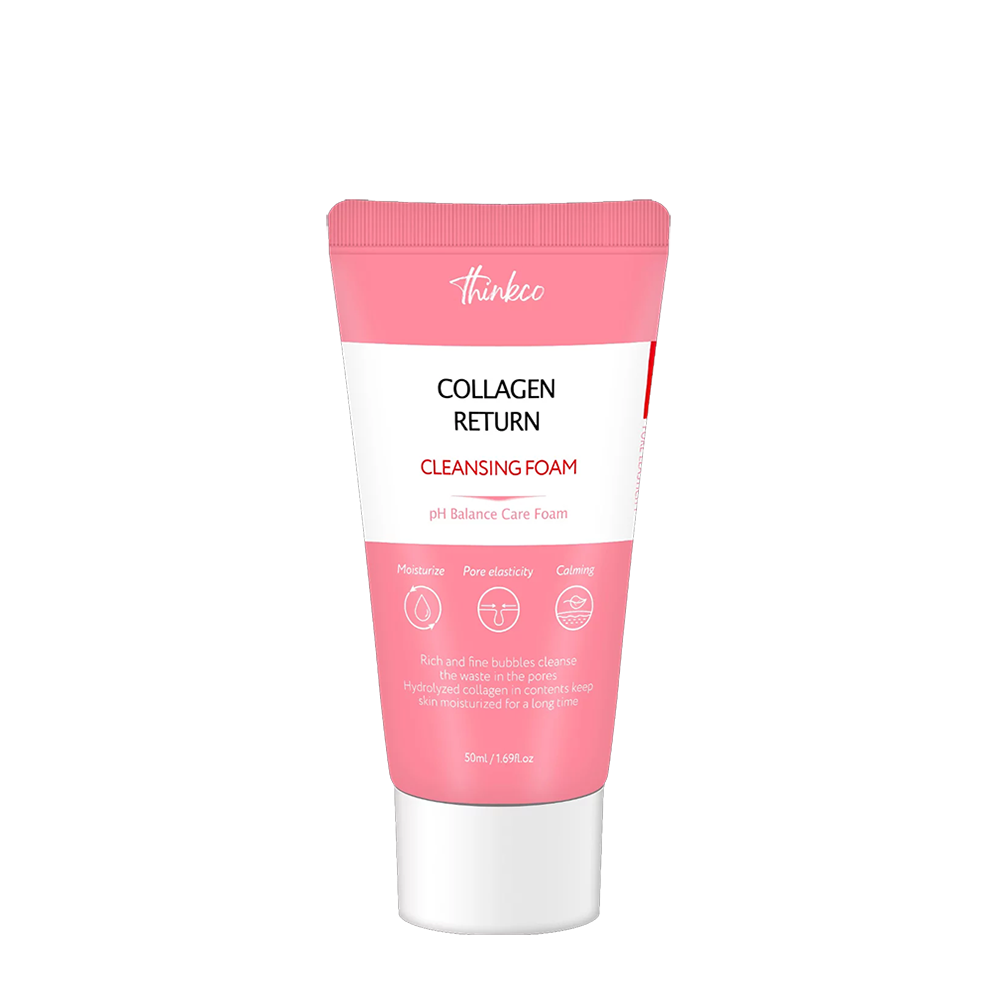 THINKCO Пенка для умывания с коллагеном / Thinkco Collagen return cleansing foam 50 мл, фото 1