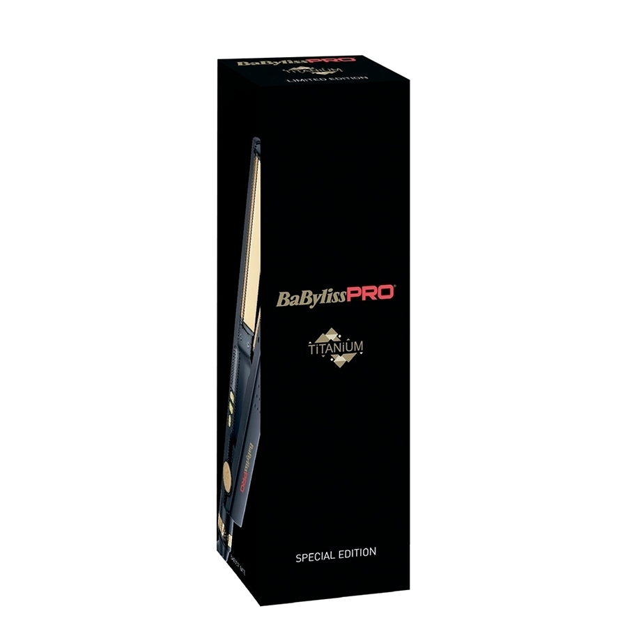BABYLISS PRO Щипцы-выпрямитель Black Titanium с терморегулятором, титановое покрытие, 28 х 110 мм, черный 63Вт, фото 2