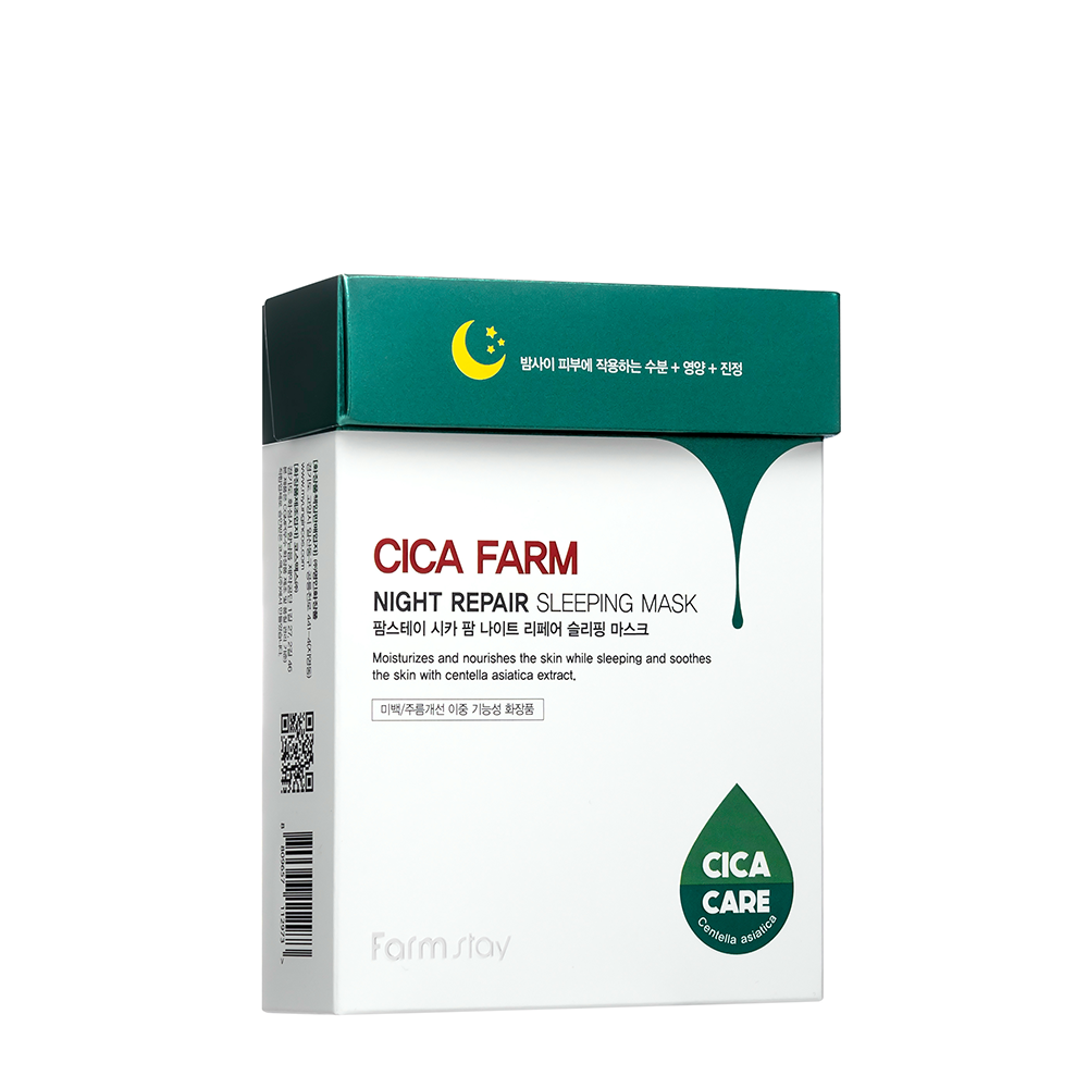 FARMSTAY Маска ночная восстанавливающая для лица с центеллой / Cica Farm Night Repair Sleeping Mask 20*4 мл, фото 1