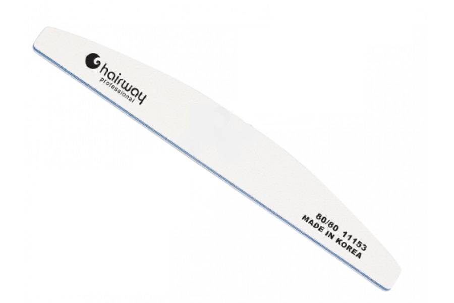 HAIRWAY Пилка широкая полукруглая белая 80/80, фото 1