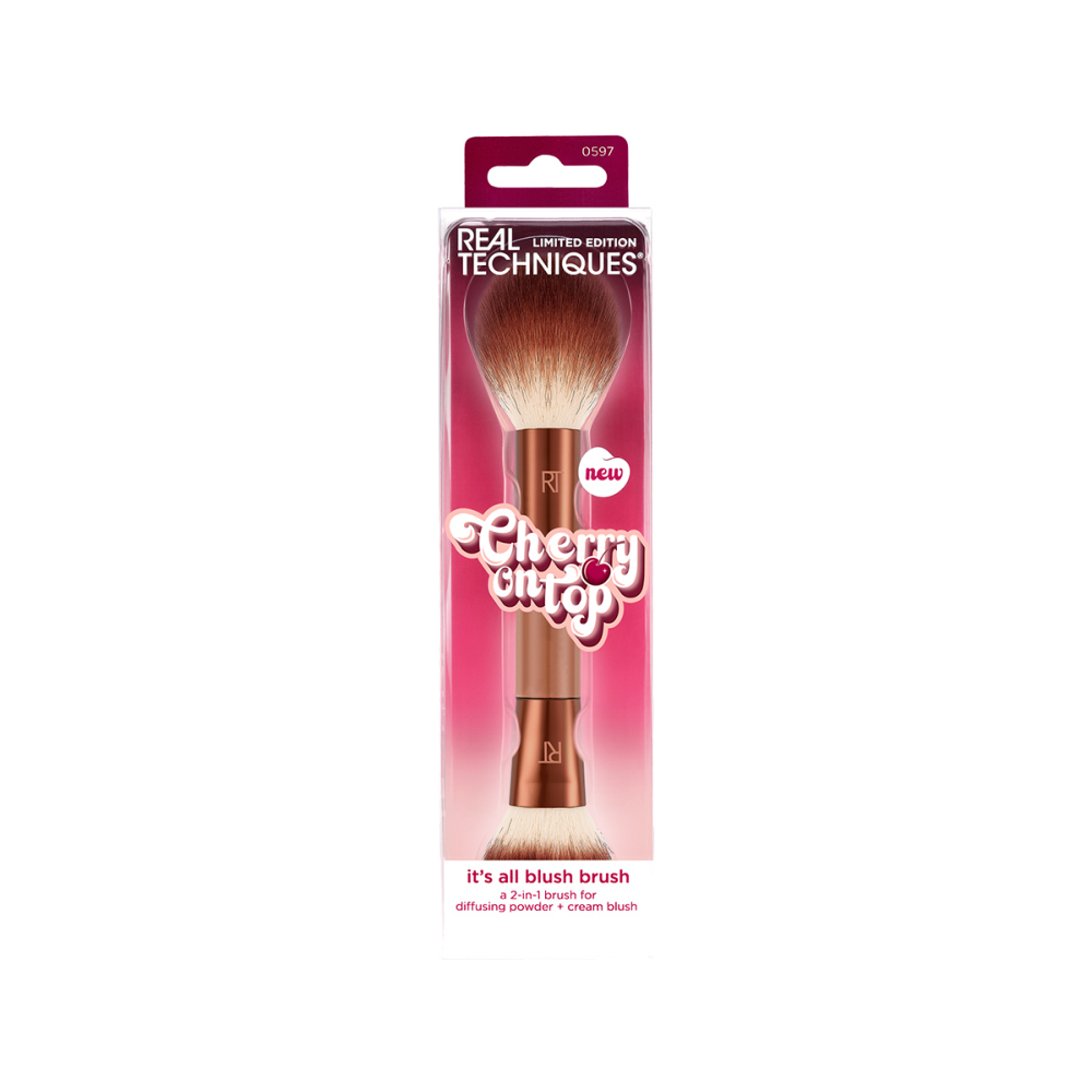 REAL TECHNIQUES Кисть двусторонняя для румян / Real Techniques Cherry On Top It's All Blush Brush, фото 4