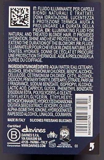 DAVINES SPA Флюид для абсолютного сияния блонд / Sheer Glaze Heart Of Glass 150 мл, фото 5