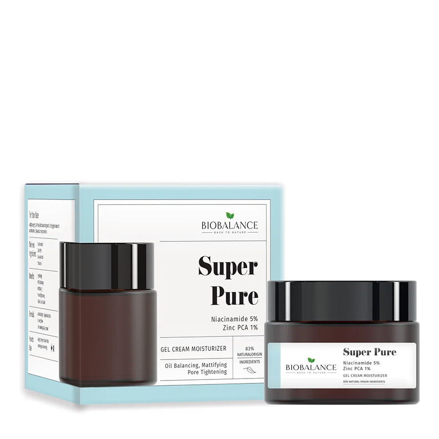 BIOBALANCE Гель-крем для лица с ниацинамидом 5% + цинк 1% / SUPER PURE GEL CREAM 50 мл, фото 2