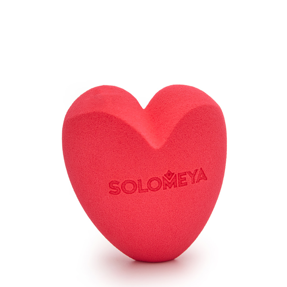 SOLOMEYA Спонж для макияжа Сердце, красный / Heart Shape Blending Sponge Red 1 шт, фото 2
