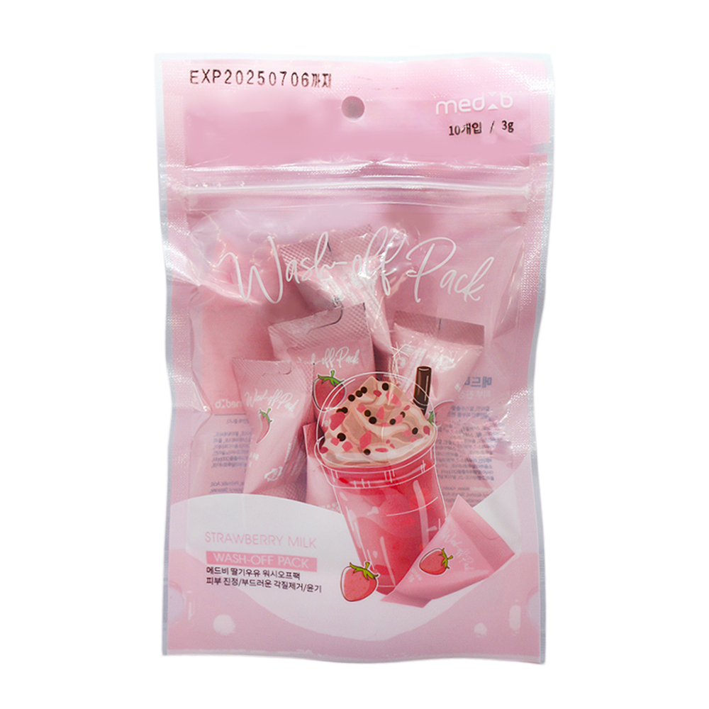 MED:B Маска глиняная с клубничным молоком / Med B Strawberry Milk Wash Off Pack 10*3 гр, фото 1