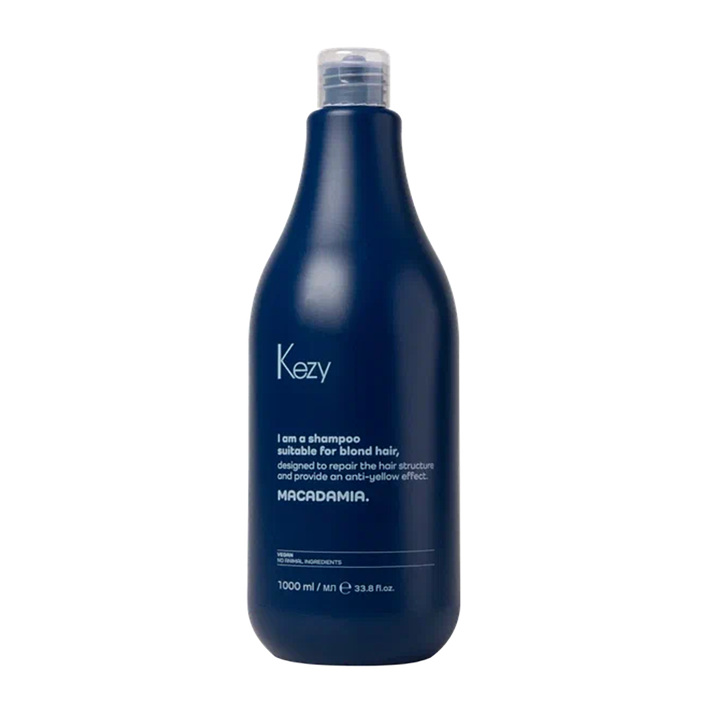 KEZY Шампунь нейтрализующий желтизну для светлых волос с маслом макадамии / I am MACADAMIA 1000 мл, фото 1