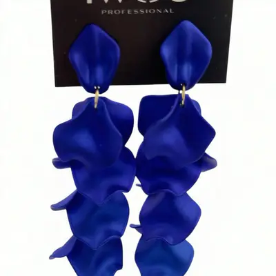 IWOU PROFESSIONAL Серьги Танцующие лепестки индиго, фото 3