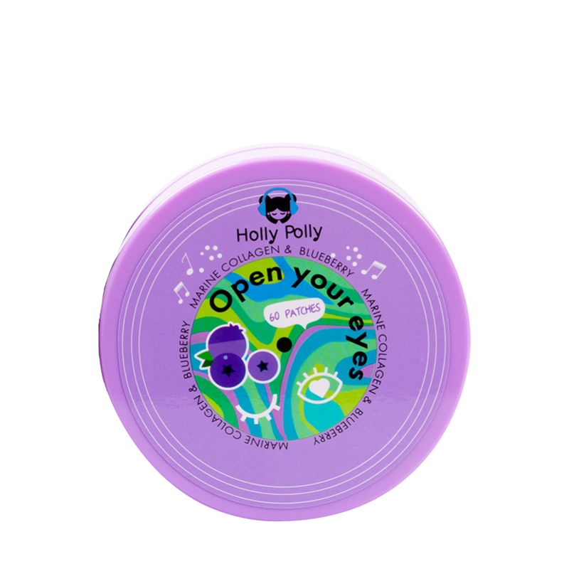 HOLLY POLLY Патчи гидрогелевые для глаз с морским коллагеном и экстрактом черники / Open your eyes 60 шт, фото 1