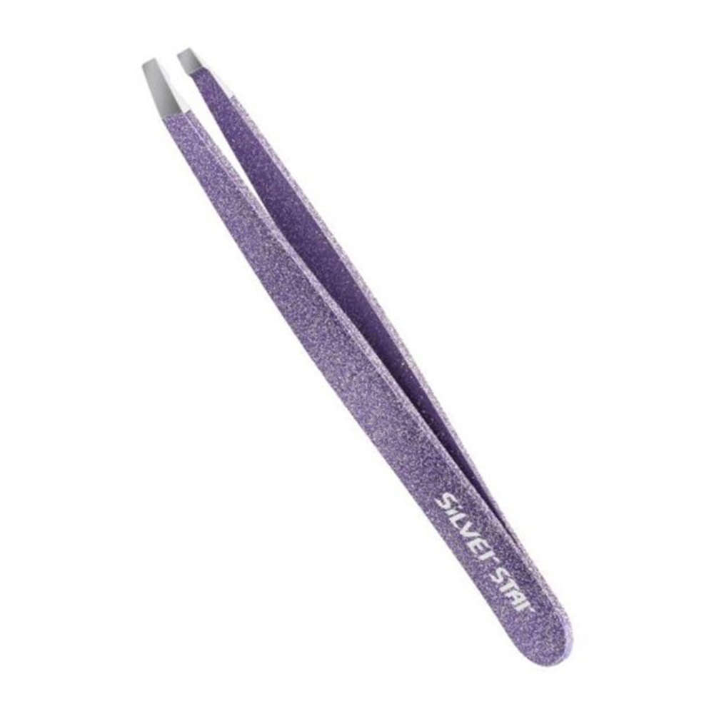 SILVER STAR Пинцет косой, фиолетовый серебряные блестки / CLASSIC, фото 1