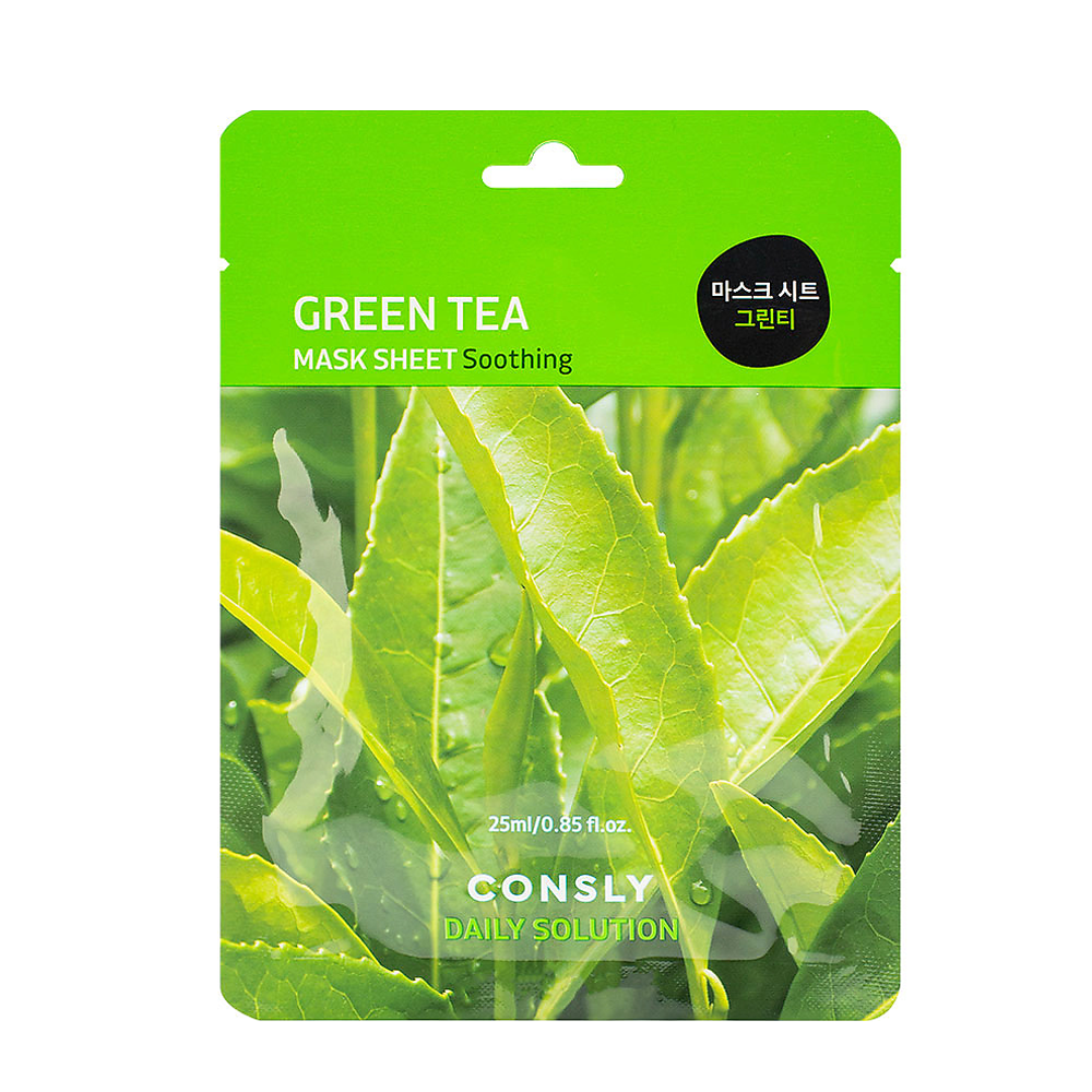 CONSLY Маска тканевая для лица с экстрактом листьев зелёного чая / Consly 25 мл, фото 1
