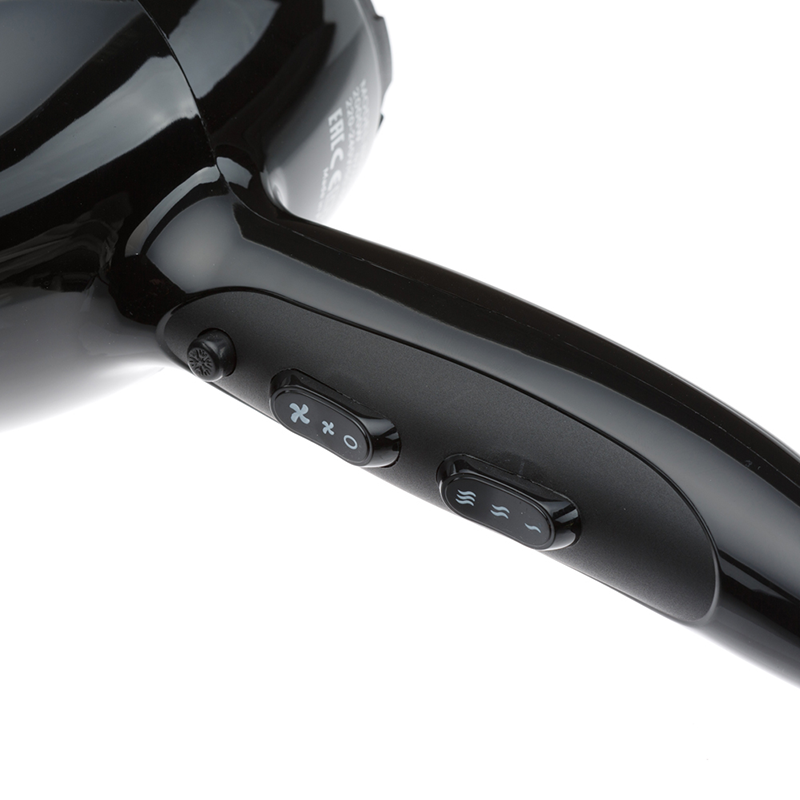 DEWAL PROFESSIONAL Фен Simple черный, ионизация, 2 насадки, 2000 Вт, фото 3