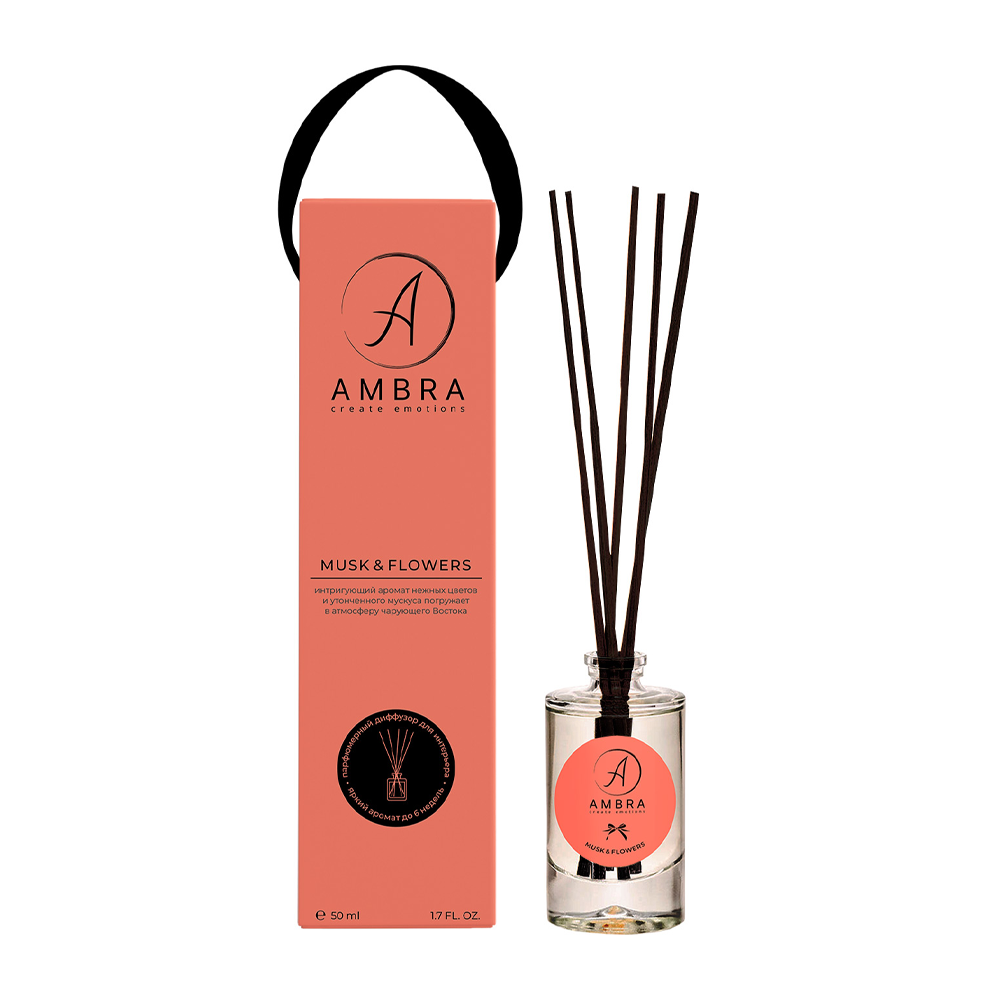 AMBRA Аромадиффузор, мускус и цветы / Musk & Flowers Ambra 50 мл, фото 1