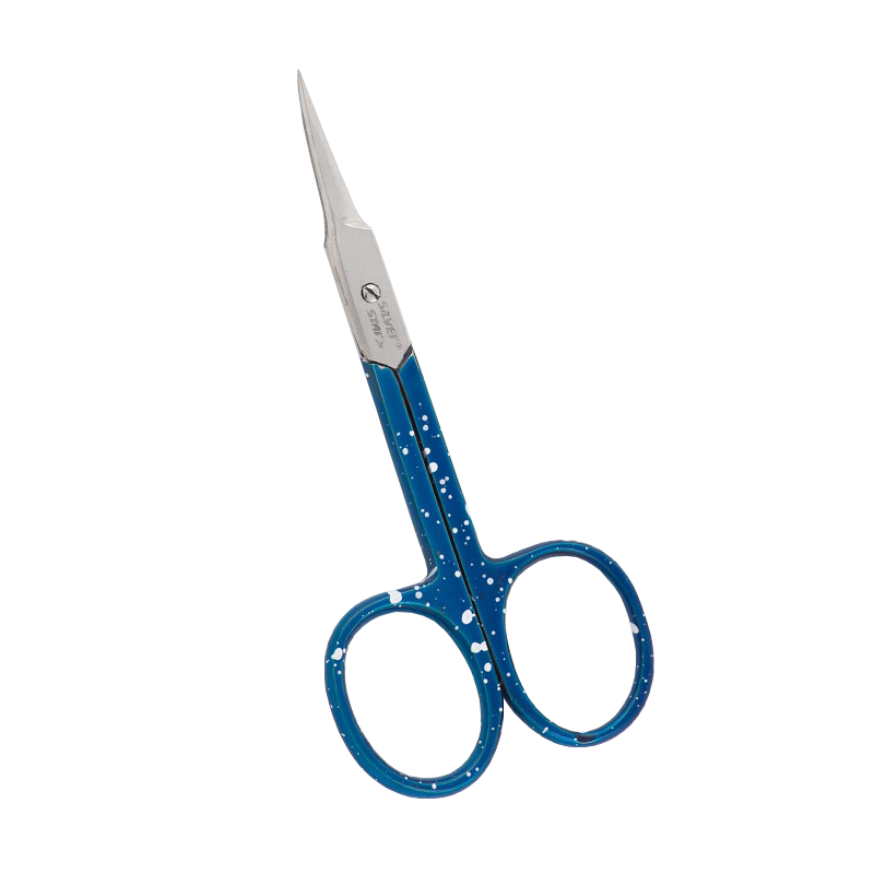 SILVER STAR Ножницы для кутикулы, зауженные лезвия, плечики, синее в крапинку покрытие / LE ROSE, фото 1