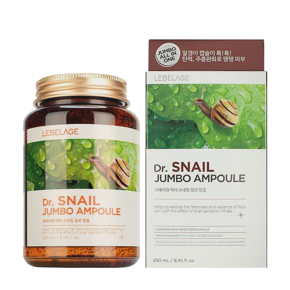 LEBELAGE Сыворотка ампульная укрепляющая для лица с муцином улитки / Lebelage Dr.Snail Jumbo 250 мл, фото 2