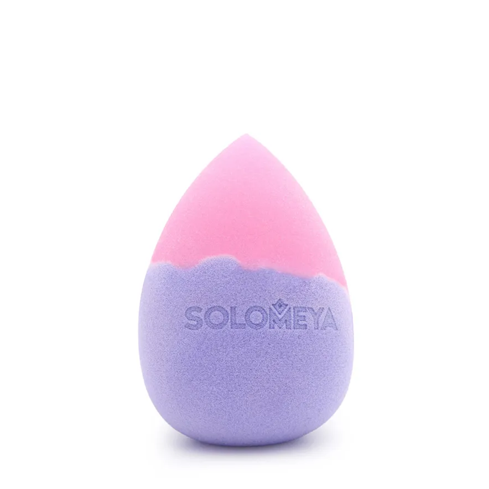 SOLOMEYA Спонж для макияжа меняющий цвет Капля, фиолетово-розовый / Color Changing Drop blending sponge Violet-Pink 1 шт, фото 3
