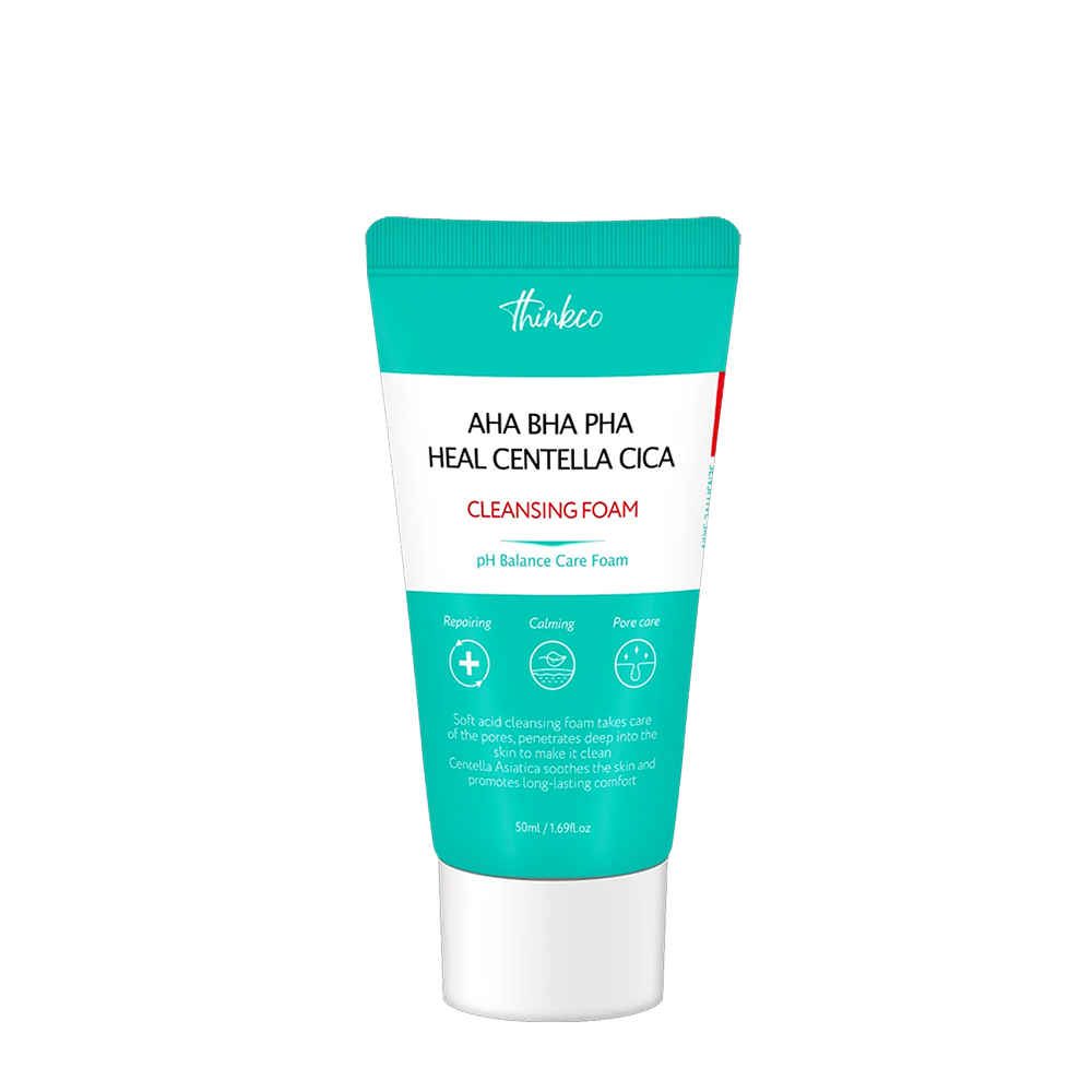 THINKCO Пенка очищающая для проблемной кожи с AHA, BHA, PHA кислотами и центеллой азиатской / Thinkco 50 мл, фото 1