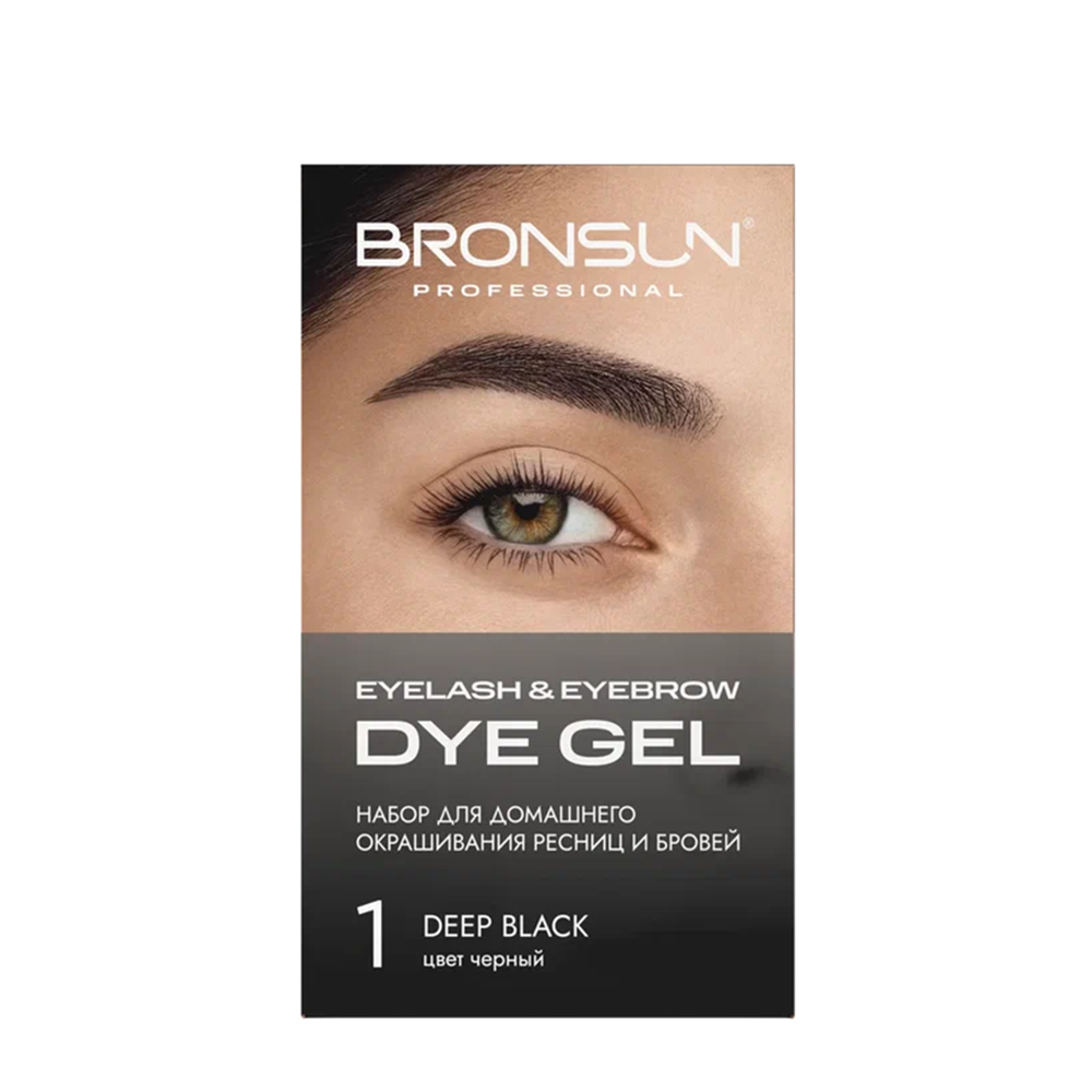 BRONSUN Набор для домашнего окрашивания, черный #1 / Eyelash And Eyebrow Dye Gel 35 гр, фото 1