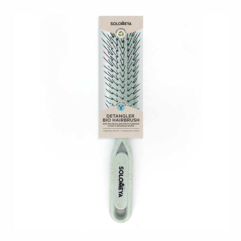 SOLOMEYA Расческа для распутывания волос, пастельно-зеленая / Detangler Hairbrush for Wet & Dry Hair Pastel Green, фото 2