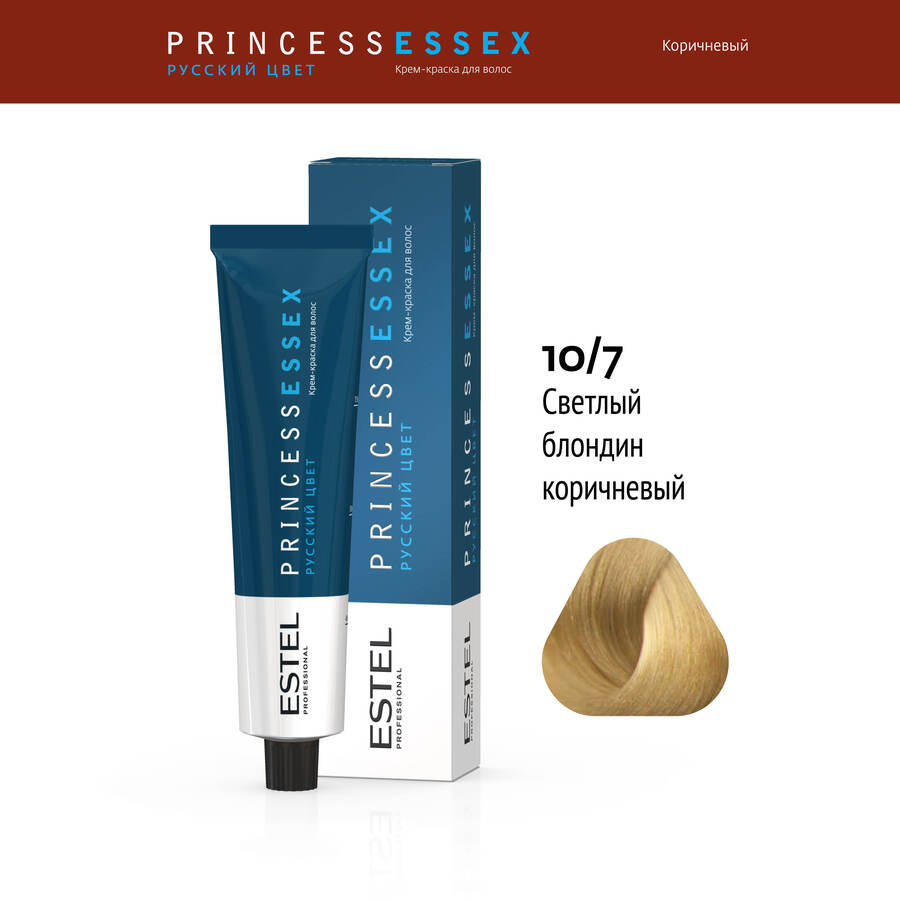 ESTEL PROFESSIONAL 10/7 краска для волос, светлый блондин коричневый / ESSEX Princess 60 мл, фото 2