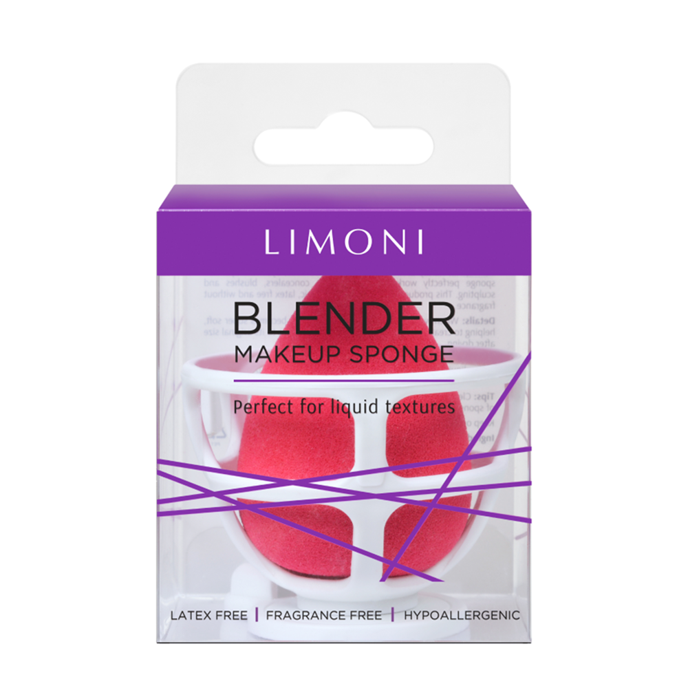 LIMONI Спонж для макияжа в наборе с корзинкой / Blender Makeup Sponge Red, фото 2