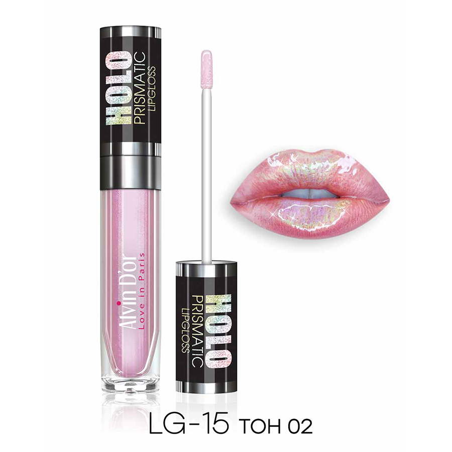 ALVIN D'OR Блеск для губ, тон 02 / Lipgloss HoloPrismatic 5,6 гр, фото 2