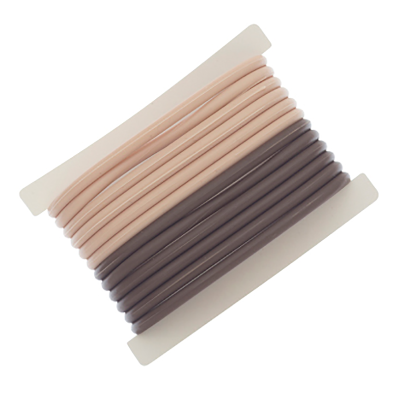 DEWAL PROFESSIONAL Резинки для волос силиконовые, коричневые/бежевые 12 шт/уп, фото 2