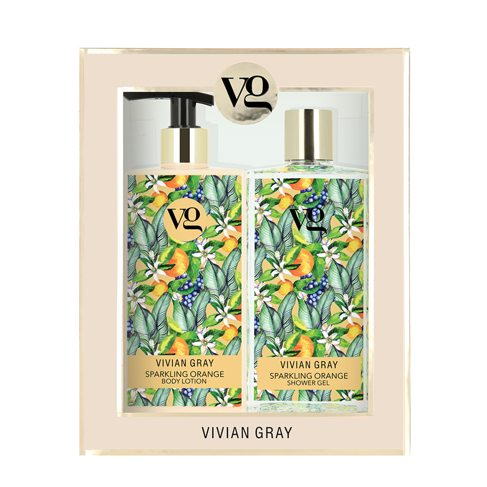 VIVIAN GRAY Набор для тела Искрящийся апельсин (гель для душа 350 мл + лосьон 350 мл) Vivian Gray Set Sparkling Orange, фото 1