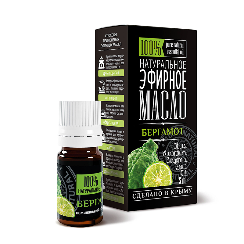 КРЫМСКИЕ МАСЛА Масло эфирное, бергамот, капельный дозатор / Крымские масла 5 мл, фото 2