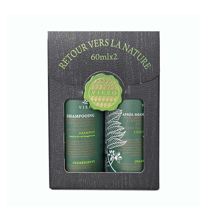 VIESO Набор для окрашенных с экстрактом Иланг-иланга (шампунь + кондиционер) 60 мл*2, фото 1